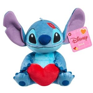 Disney Valentine Stitch Plush Toy with Red Heart NWT